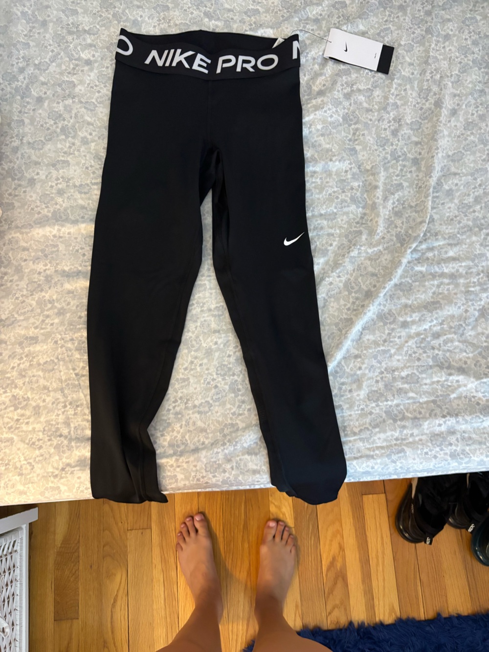 Nike Black Performance Leggings with White Swoosh